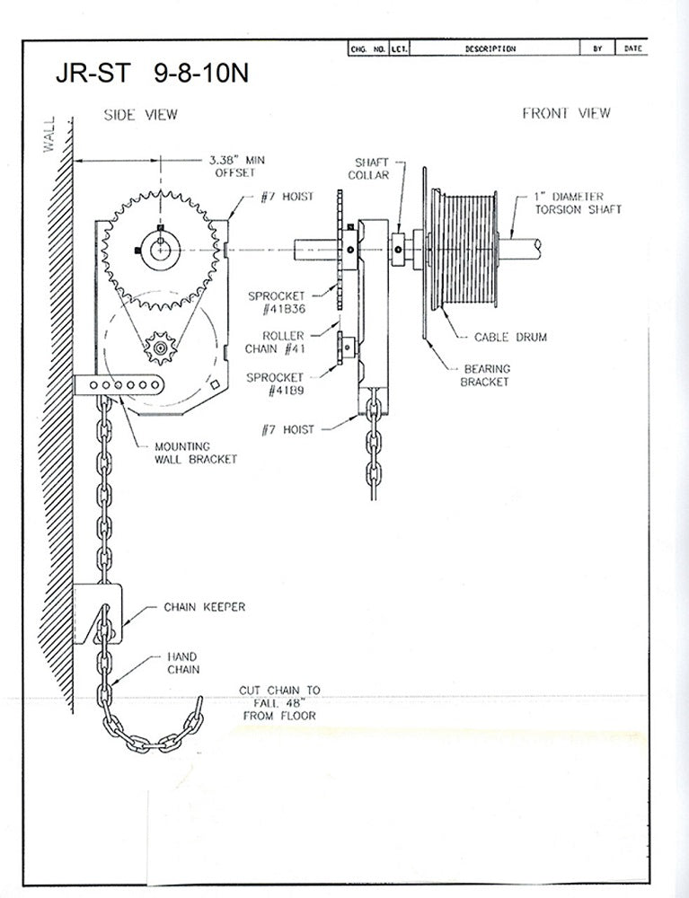 Garage Door Chain Hoist - Shaft Mount