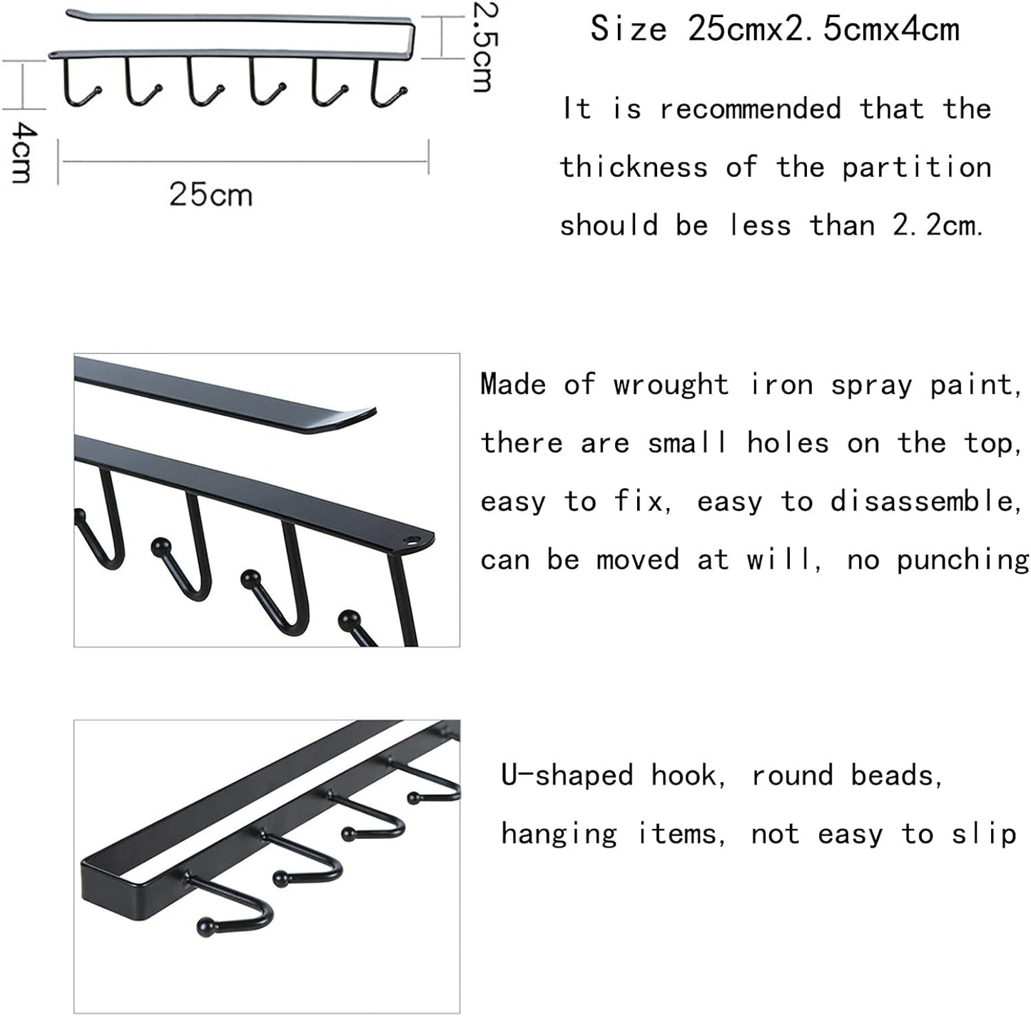 Kitchen Utensil Storage Organizer Hook Rack