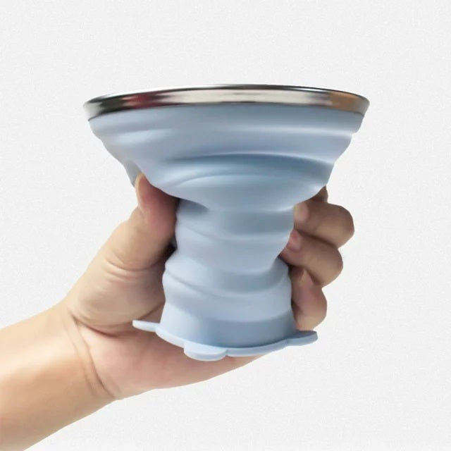 Silicone Collapsible Travel Cup, Camping Cup with Lids