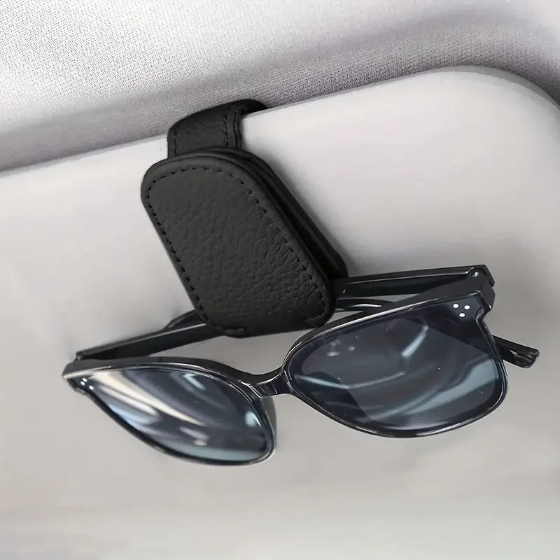 Magnetic Leather Sunglasses Clip for Car Visor