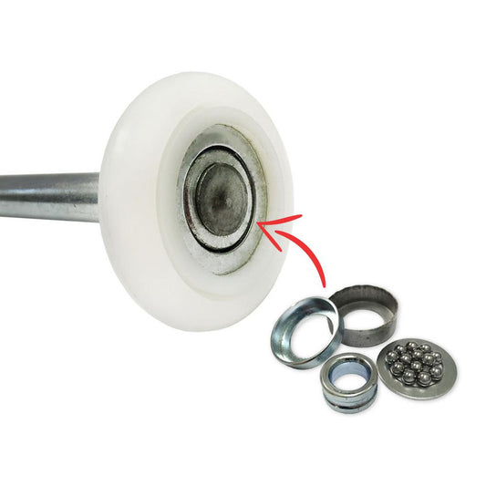 Nylon Rollers Commercial Grade 10 Ball Bearings- Pair