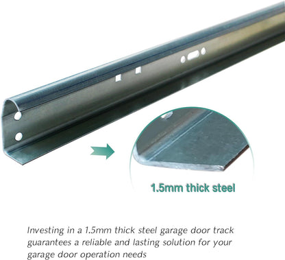 Garage Door Vertical Track for 2” Inch Rollers and 7' Foot