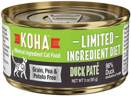 KOHA Limited Ingredient Grain-Free Duck Pate Canned Cat Food-3oz