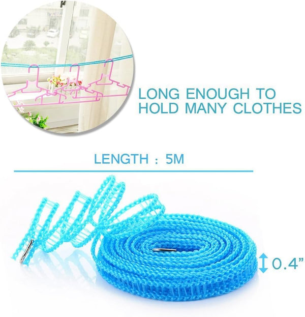 Portable Laundry Line Hanger Rope- Great for Camping