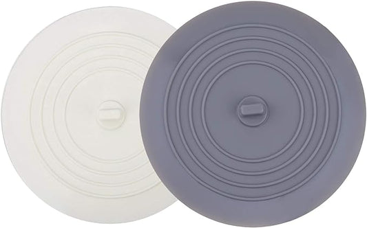 Tub Stopper 2 Pack, White/Grey