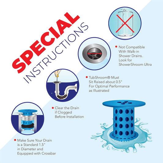 Tub Hair Catcher Drain Protector, Fits 1.5 inch-1.75 inch, Assorted Color