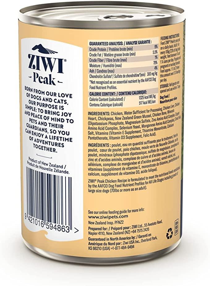 ZIWI Peak Chicken Recipe Canned Dog Food -13.75-oz/390-g