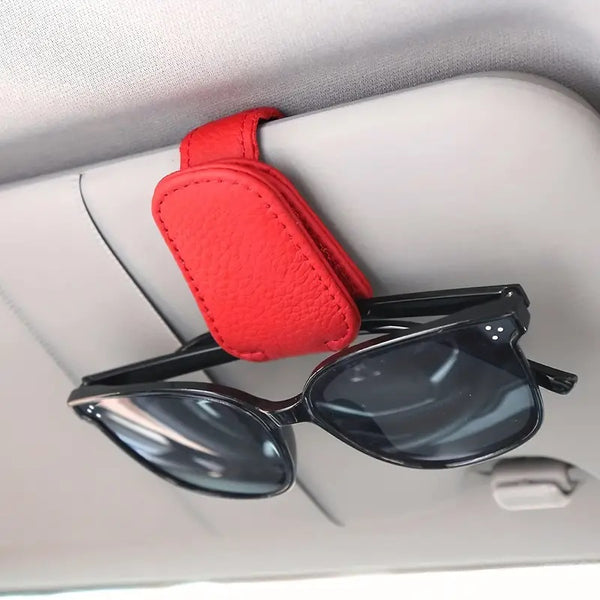 Magnetic Leather Sunglasses Clip for Car Visor